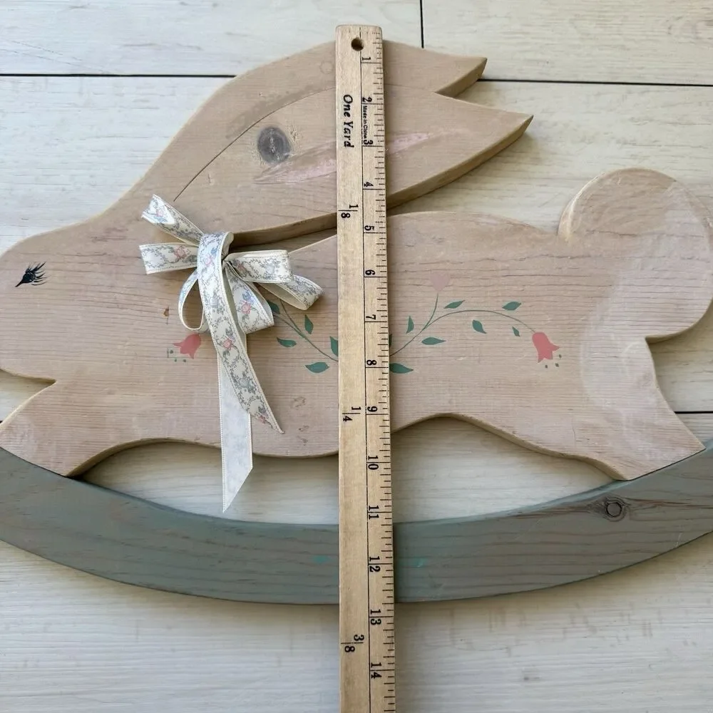 2 Handmade Wood Bunnies / Rabbits Wall Decor Cottage Core Farm House Prairie